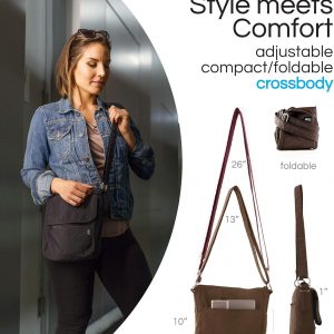 Peak Gear Crossbody Travel Purse with RFID Blocking Pocket and Lifetime Recovery Service. Nylon Shoulder Bag
