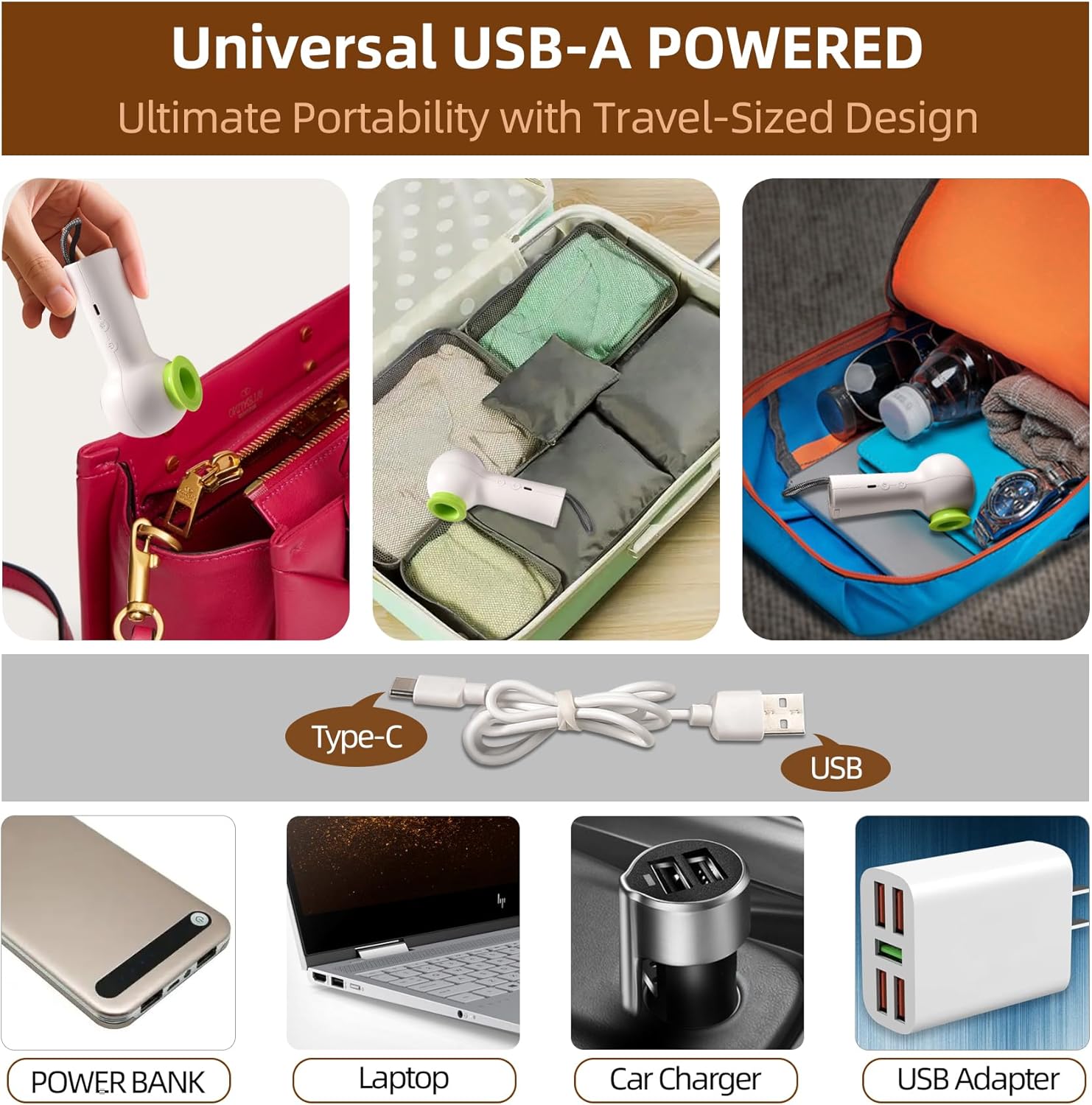 Travel Vacuum Storage Bags with Rechargeable USB Pump, 6 Pack Carry-On Size Compression Packing Bags for Luggage and Suitcase, Space Saver for Clothes and Clothing Travel - Image 7