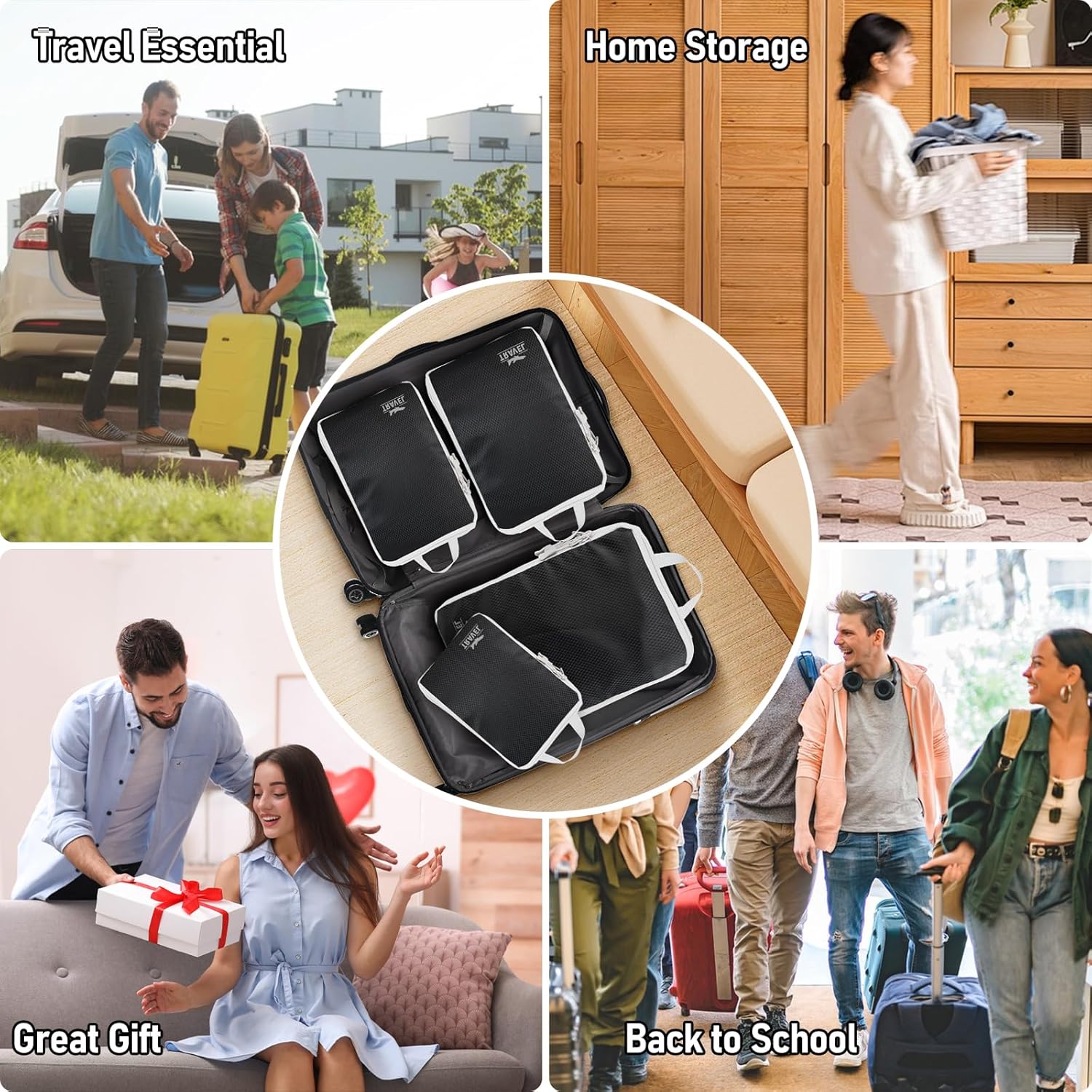 4-Piece Packing Cube Set - Lightweight Luggage Organizers for Travel, Vacation and Suitcases - Durable Accessories with Compression - Image 7