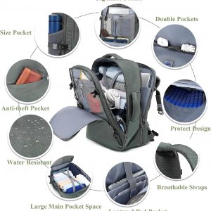 MOLNIA Large Travel Backpack for Men Women,Waterproof Carry On Backpack,Laptop Backpack for College Travel Daily Work