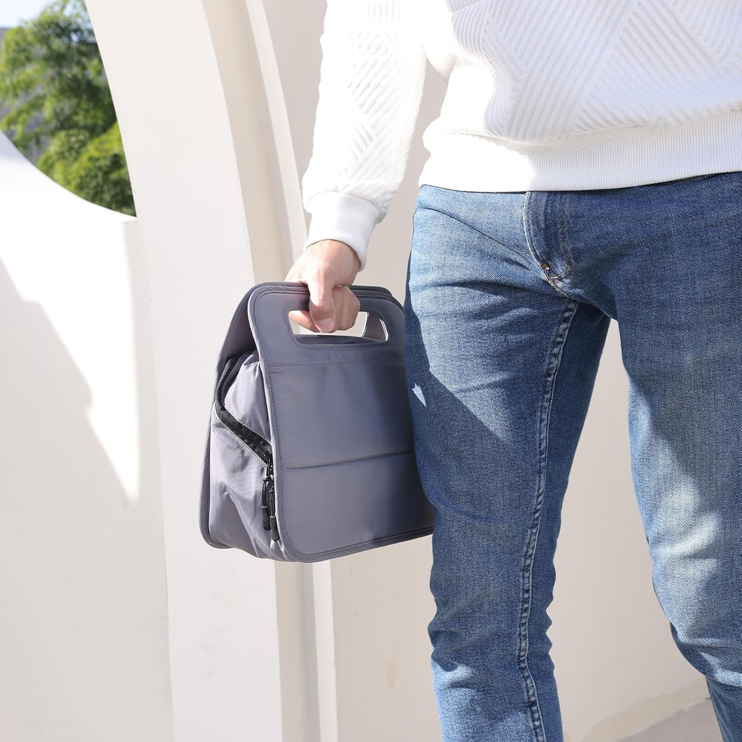 CONTAIL 13 Inch 3L 4-in-1 Travel Essentials Organizer, Small Business Handbag, Suitcase Drink Holder,Phone Tablet Holder,Airport Accessories Storage,Grey - Image 5