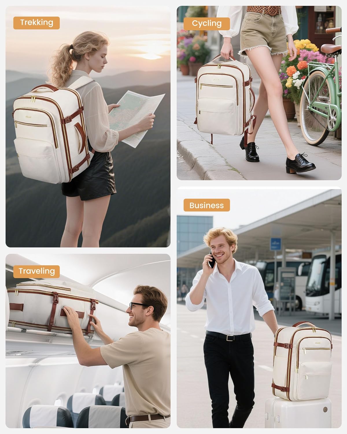 LOVEVOOK Carry On Travel Backpack for Women, Airline Approved Personal Item Bag with 17" Laptop Compartment, 40L Water-Resistant Weekender Backpack for Travel, Commuting, Business Trips - Image 6