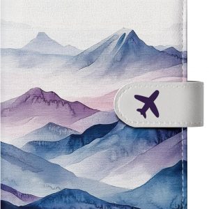 Passport Holder for Travel Essentials, RFID Blocking Leather Cover Wallet with Magnetic Closure, Aesthetic & Cute Passport Book Case for Women and Men – Hill
