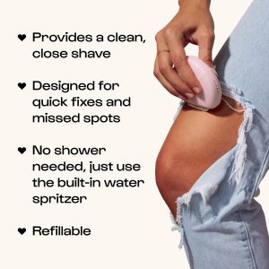 Alleyoop Portable Travel Razors For Women – On-the-Go Mini Triple-Blade Razor & Shaver – Clean & Close Shave with Moisturizing Bar & Refillable Spray Bottle – Gentle for All Skin Types (Dusty Pink)