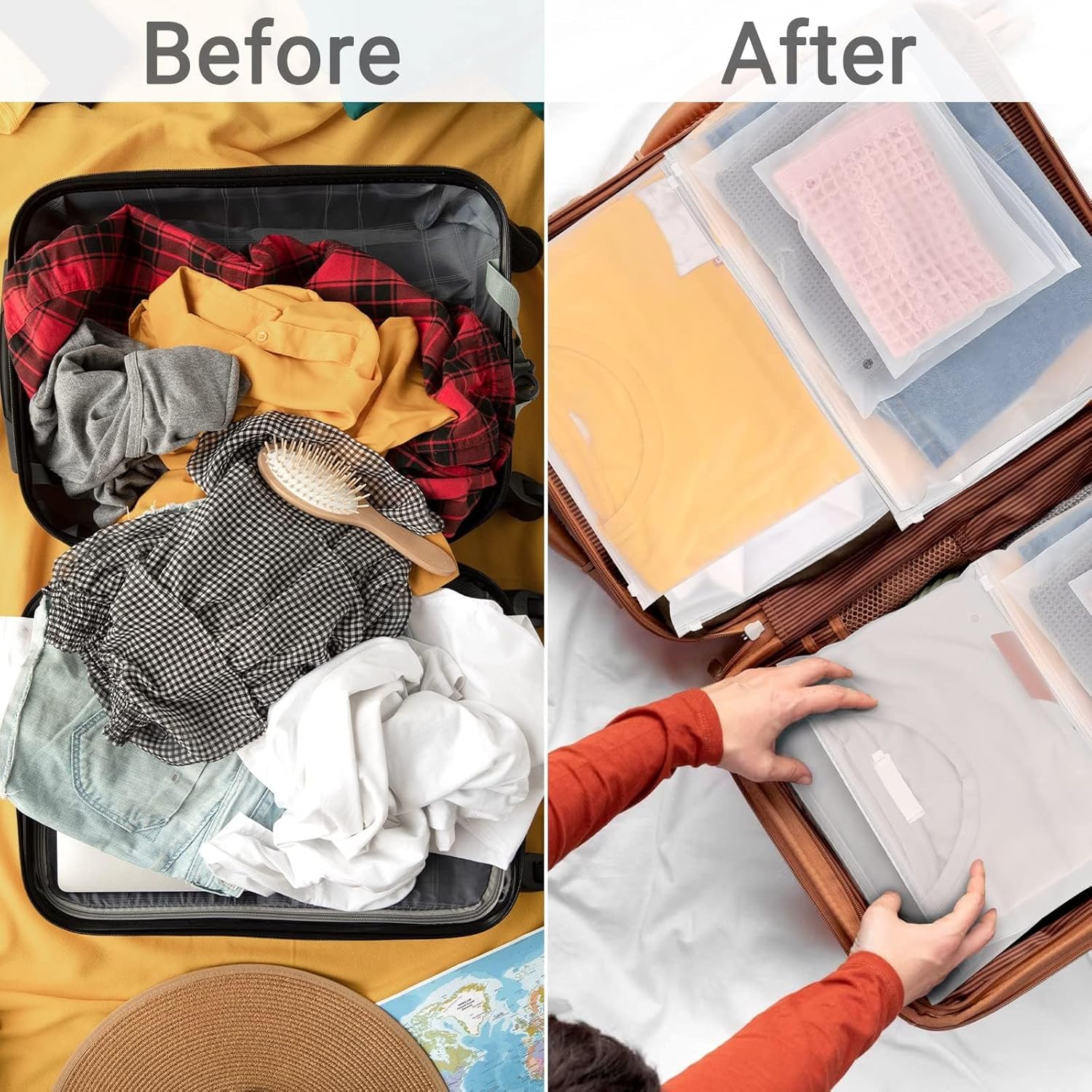Svaldo Clothes Packaging Bags for Shipping, 50Pcs 12x10 inch Frosted Zipper Plastic Bags for Clothing, Thick Plastic Apparel Storage Bag for Packaging T-Shirt, Pants, Document, 3 Mil with Vent Holes - Image 2