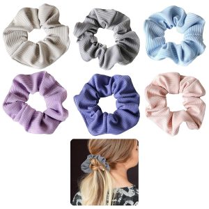 Scrunchie with Zipper Pocket, 6-Pack Zipper Scrunchies for Keys, Money & Cards, Hidden Secret Pocket Hair Tie, Multi-Color Set for Women & Girls
