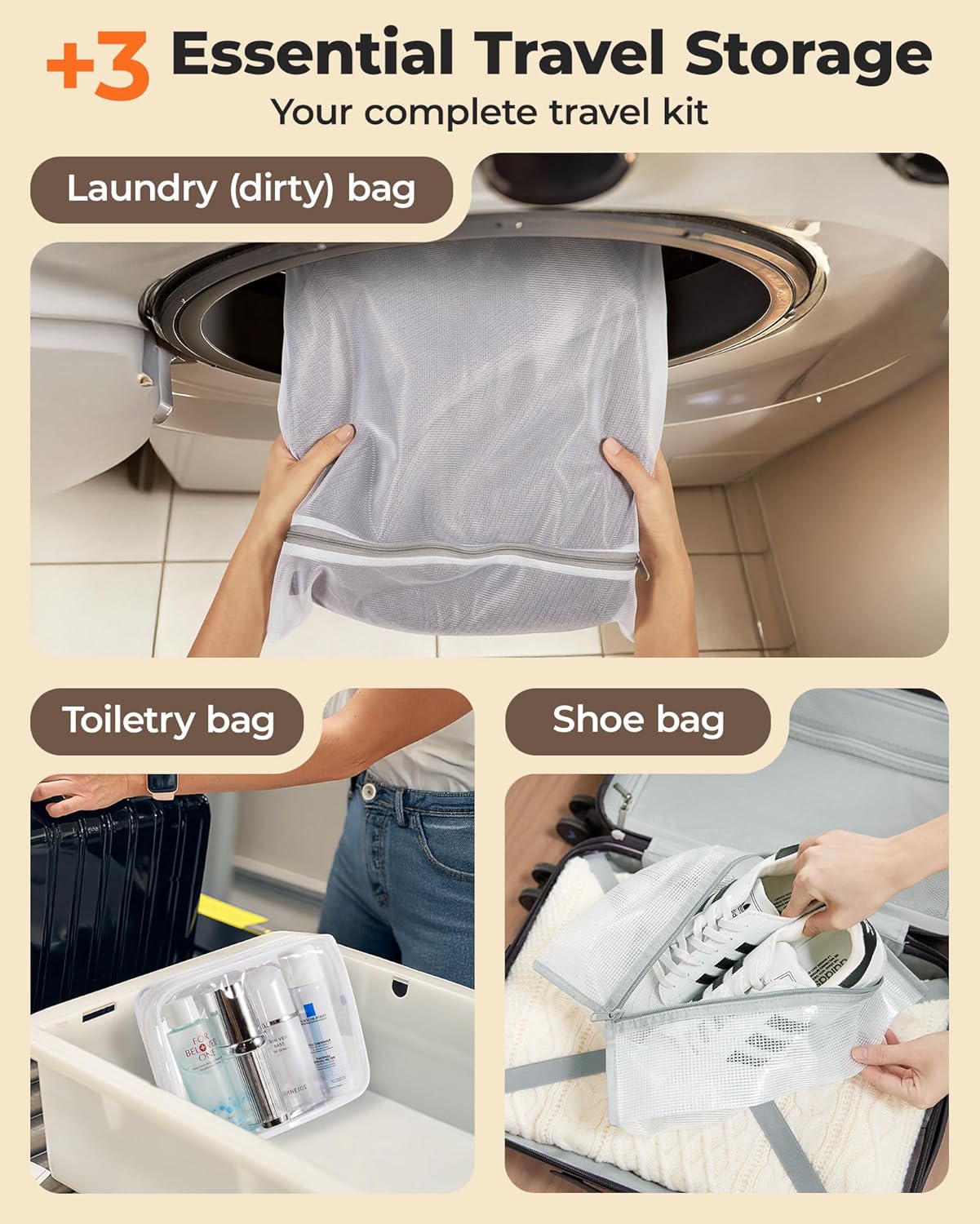 BAGSMART Rechargeable Wireless Pump Travel Storage Bags Set, 15 Pack Portable Space Saver Bags for Travel & Home, Vacuum Compression Seal Bag for Clothing, Blanket, Duvets- 15pcs - Image 4