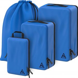 4-Piece Luxury Compression Packing Cubes & Bags for Travel – Maximize Space in Luggage with HybridMax Double-Capacity Design, 50 Luggage Tags, Patented Suitcase Organizer Bags, Lifetime Satisfaction