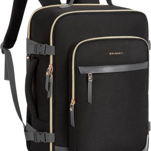 BAGSMART Travel Backpack for Women, 35L Carry-On Backpack Fits 17.3 Inch Laptop, TSA Approved Water-Resistant Weekender Gym Backpack, Black