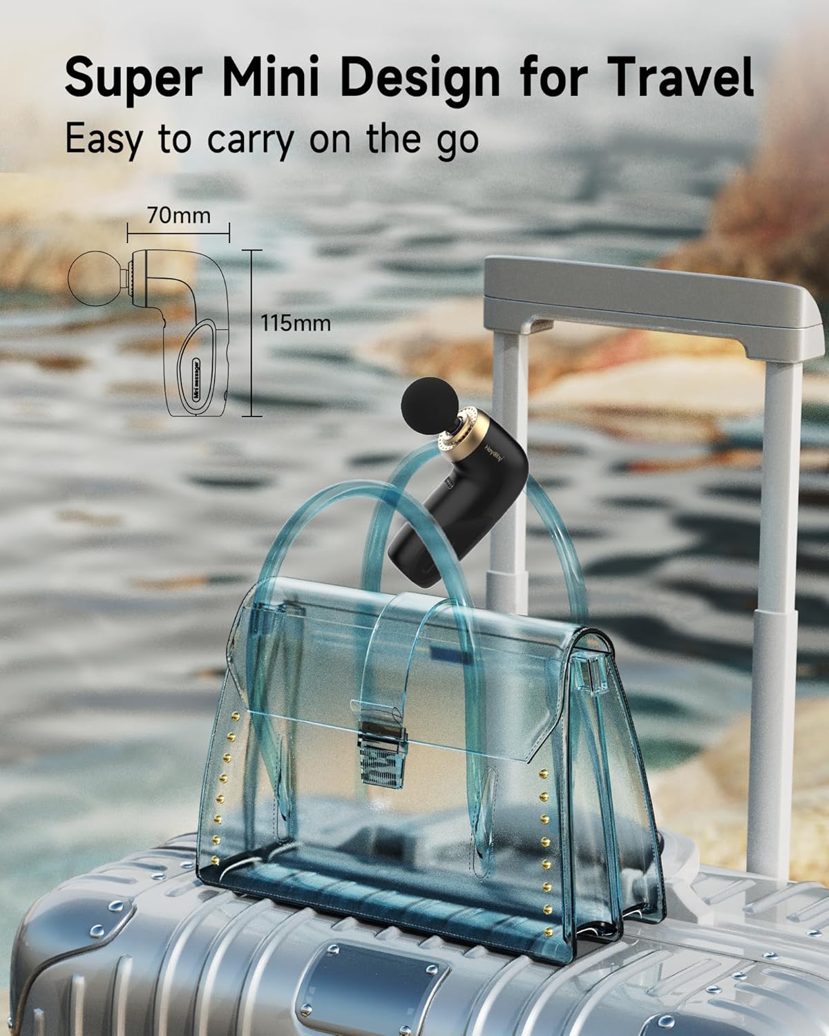 A1 Super Mini Massage Gun, Percussion Deep Tissues Muscle Massager, Travel Massage Gun, Compact Sports Massager, Portable Handheld Massager for Office Gifts for Him/Her, Home, Athletes(Black) - Image 7