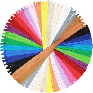 Giegxin 100 Pcs 22 Inch Nylon Invisible Zipper Bulk Conceal Zippers for Sewing Hidden Pillow Zippers for Fabric Craft Dress Pillow Tailor Garments Clothes Artisan Supply(Multi-Color)