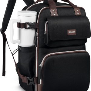 40L Large Carry on Backpack for Men Women, Flight Approved Travel Backpack fits 17.3″ Laptop, Personal Item Travel Bag for Work Business Trip Overnight, Black