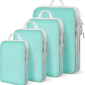 Compression Packing Cubes for Travel 4 Set Luggage Packing Organizer Bag Compressible Expandable Organizer Cubes For Carry On Luggage Suitcase Travel Essentials Accessories for Women Men