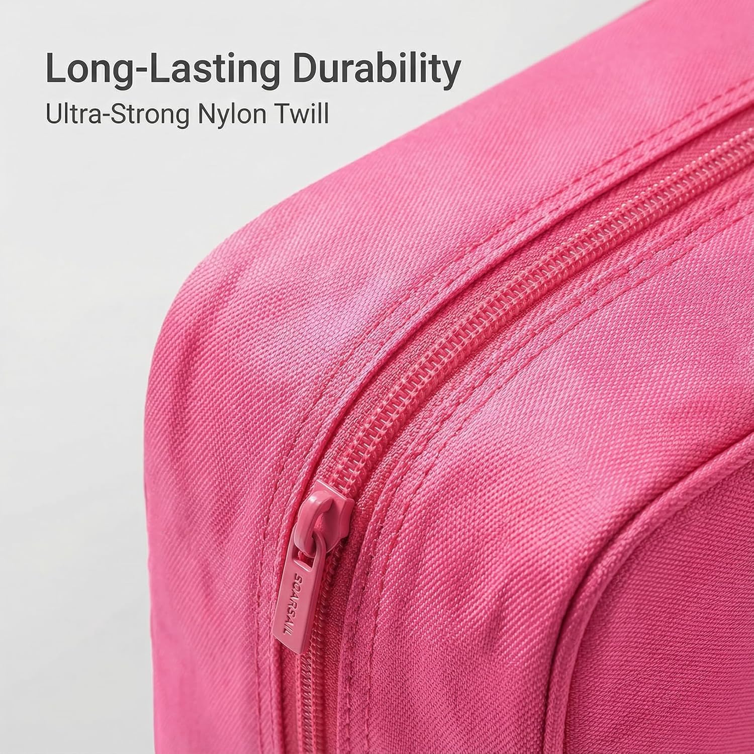 6 Set Compression Packing Cubes for Travel, Durable Nylon Oxford Luggage Organizers with IP6X Waterproof Toiletry Bag, 6-Piece Expandable Suitcase Bags (Rose Red) - Image 3
