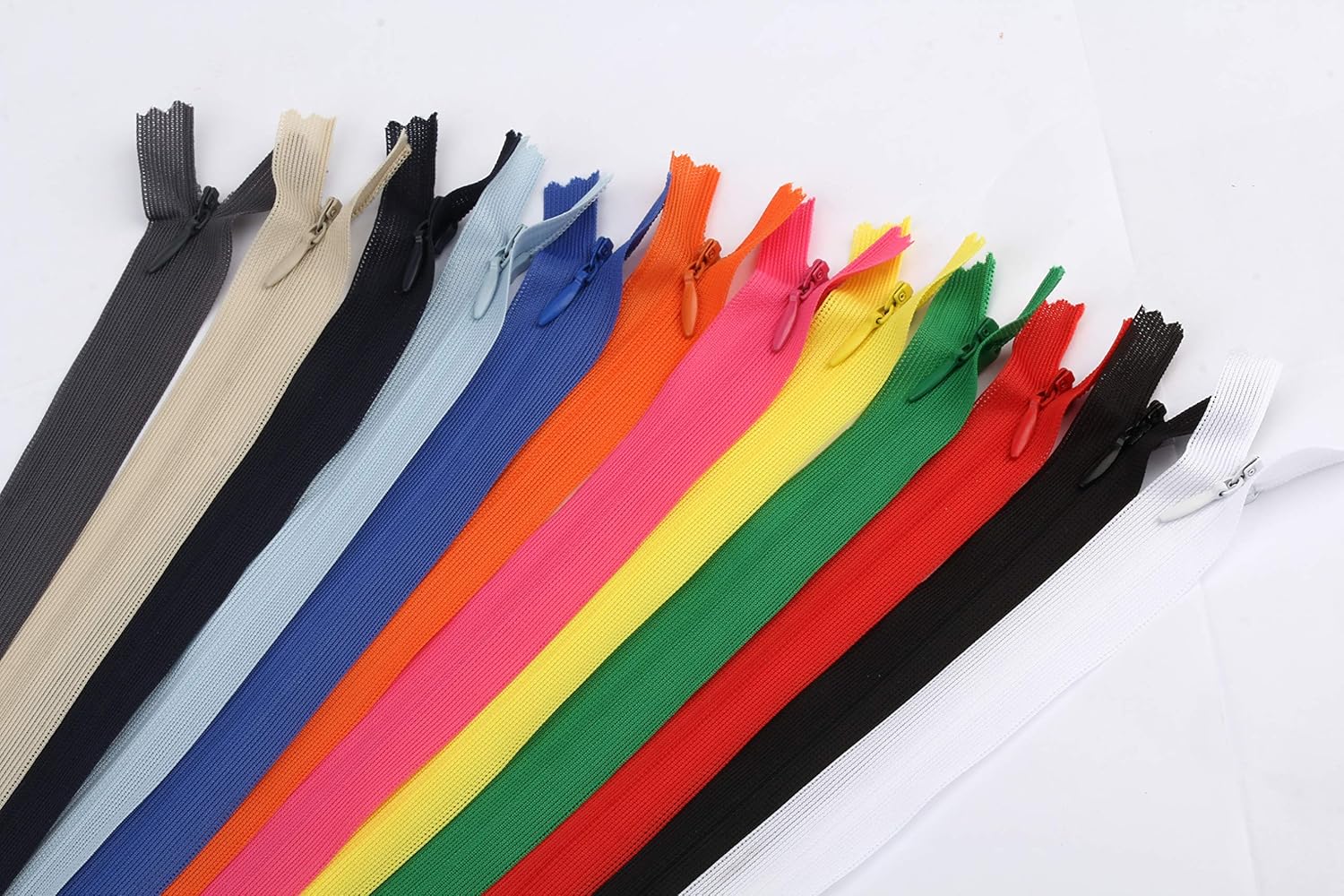 Yzsfirm 10 Pcs 24 Inch Real Silk Invisible Sewing Zipper Bulk,Beige Coil Closed Zippers for Tailor Sewing Crafts - Image 8