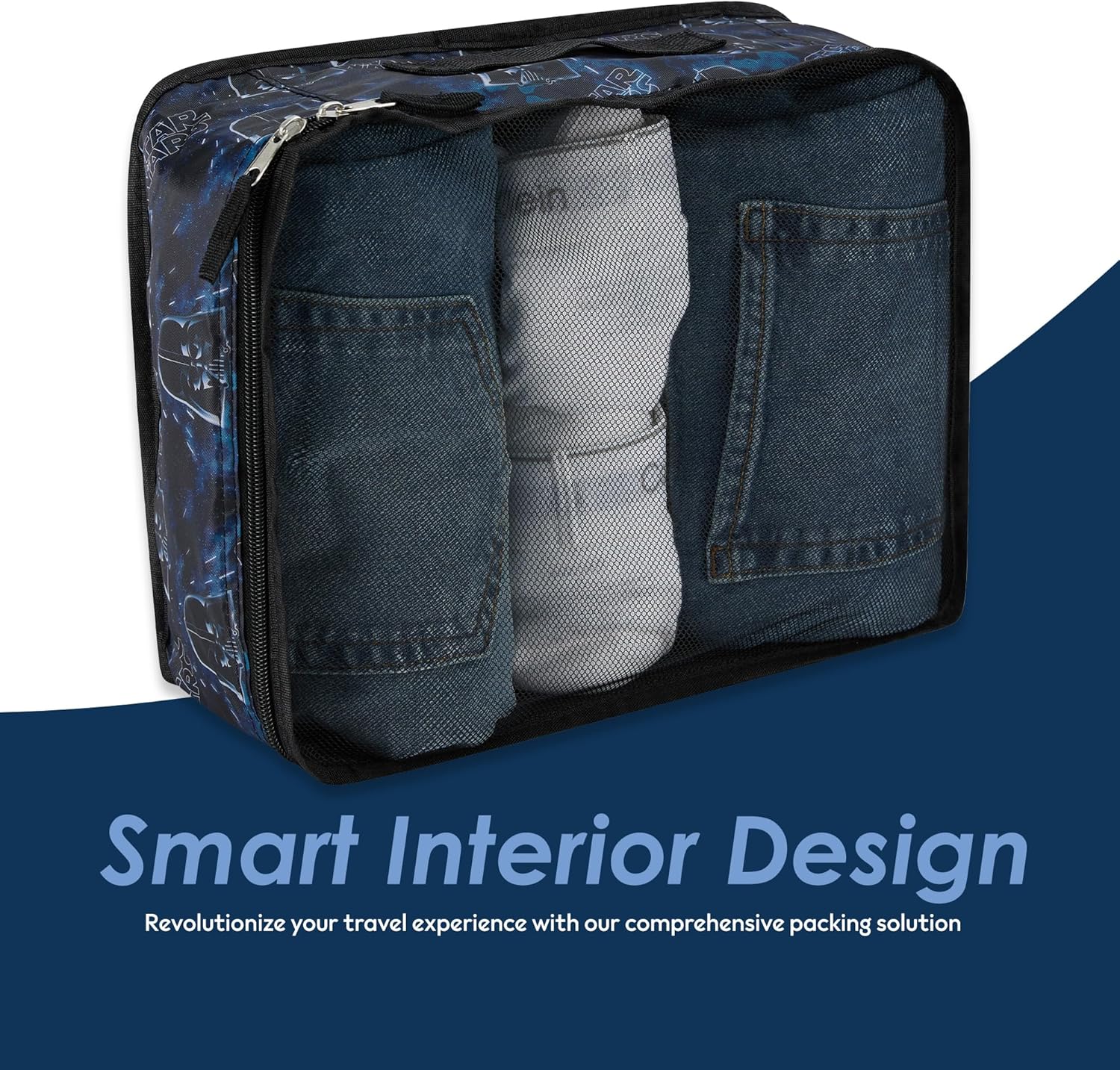 Star Wars Packing Cube Set - Darth Vader, Storm Trooper, Yoda - 5 Piece Packing Cube Travel Essential - Luggage Organizer Set - For Kids,Teens, Adults - Image 5