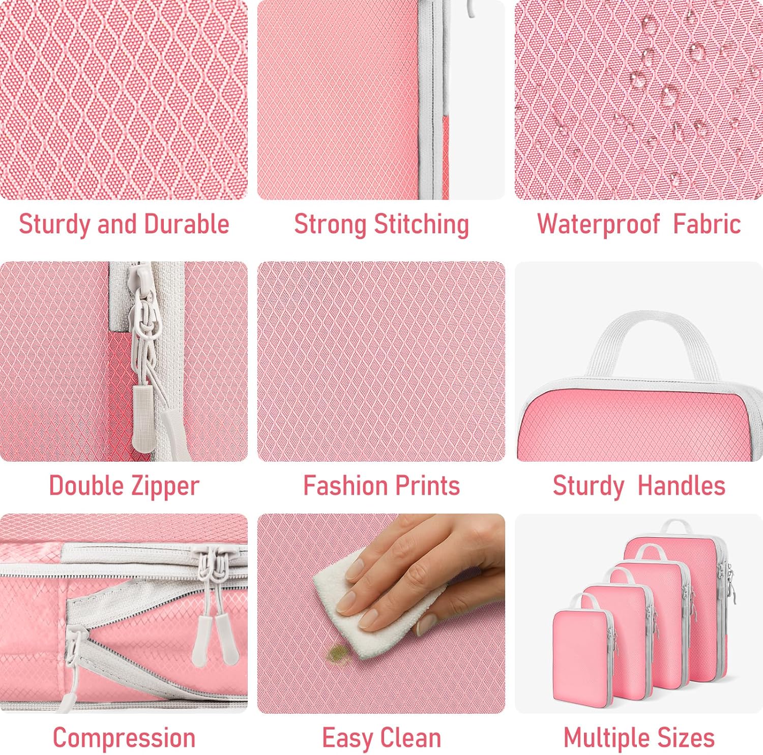 Compression Packing Cubes for Travel 4 Set Luggage Packing Organizer Bag Compressible Expandable Organizer Cubes For Carry On Luggage Suitcase Travel Essentials Accessories for Women Men - Image 5