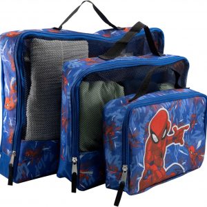 Marvel Spiderman Packing Cubes for Travel | Spiderman Travel Accessories Travel Bags Luggage Organizer for Boys, Girls, Unisex | Spiderman Kid Travel Size Travel Cubes for Packing