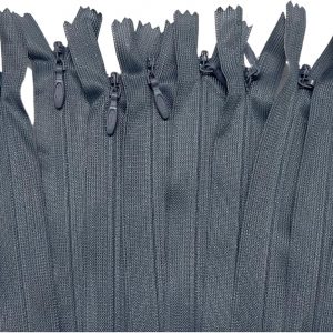 AMORNPHAN 10 Pcs 18 Inch Silk Invisible Zipper Conceal Lace Tape Closed for Clothes Dress Sewing Craft, Hidden Zipper DIY Sewing Tools for Tailor Sewing Garments, Crafts #3 (Grey, 18 Inch)