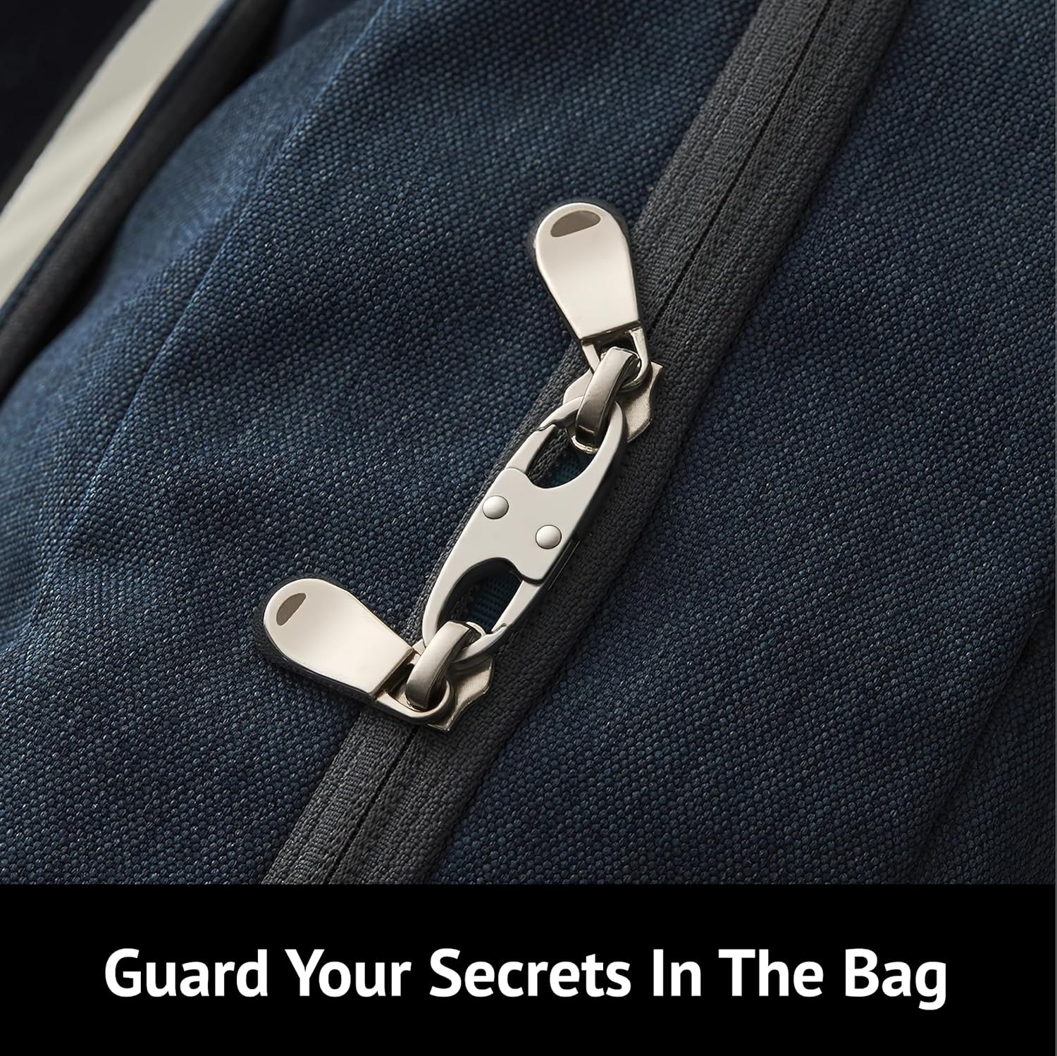 zelin Zipper Locks Anti Theft, Double Opening Zipper Pull Replacement, 4PCS Premium zinc Alloy Small Carabiner Clip, Used for Travel Anti-Theft (2Grey and 2Silver) - Image 5