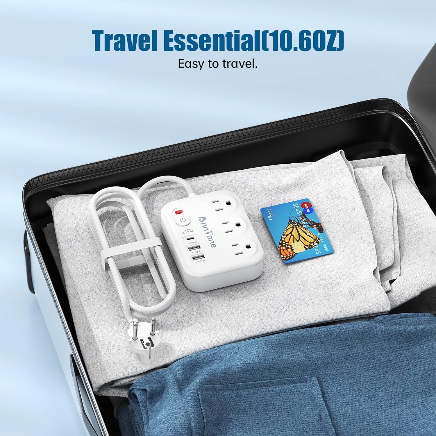 European Travel Plug Adapter with 4FT Extension Cord, (Not for UK) US to European International Plug Adapter Travel Essentials France Germany Greece - Image 7