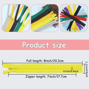 YAKA 60pcs Nylon Invisible Zippers Tailor Sewing Tools Garment Accessories 7 inch Invisible Zippers 20 Color